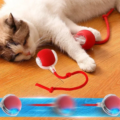 5.122 red B0DP4PZ8KH Automatic Rolling Ball Interactive Ball Cat Toys Pet Supplies Electric Dog Training Cat Teaser simulated Rat Rechargeable