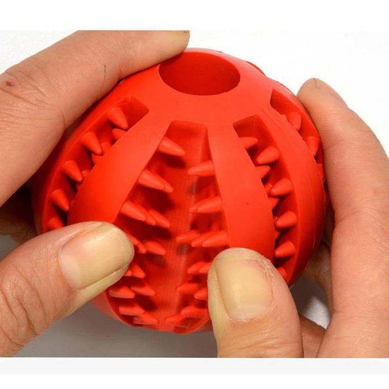 rubber dog chew toy - indestructible snack and tooth cleaning interactive ball for large dogs - durable soft pet accessories for dog training and play