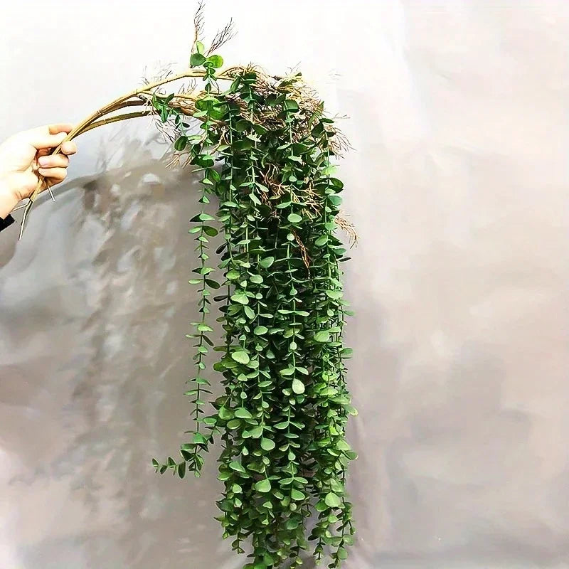 artificial eucalyptus vine, 104cm length, rattan material, hanging decorative branch, ideal for home, garden, outdoor, and wedding décor, greenery accent