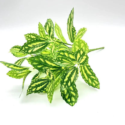 Artificial Tortoiseshell Leaf Dieffenbachia, Silk Fake Plant for Living Room Decor, Small Fairy Taro Design, Indoor & Outdoor Decoration, Plastic & Silk Material