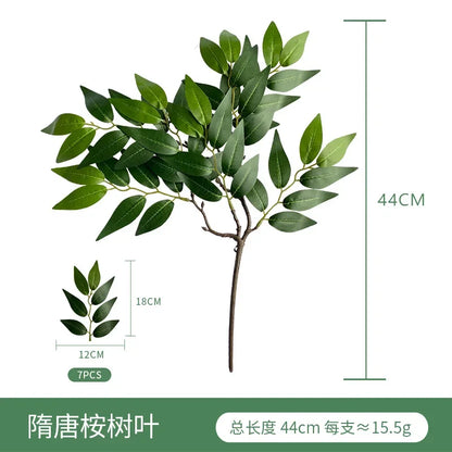 Artificial Eucalyptus Leaf Branch, Plastic Decorative Plant for Bridal Shower, Desktop or Outdoor Use, Cloth Texture, Perfect for Exhibitions and Home Decor
