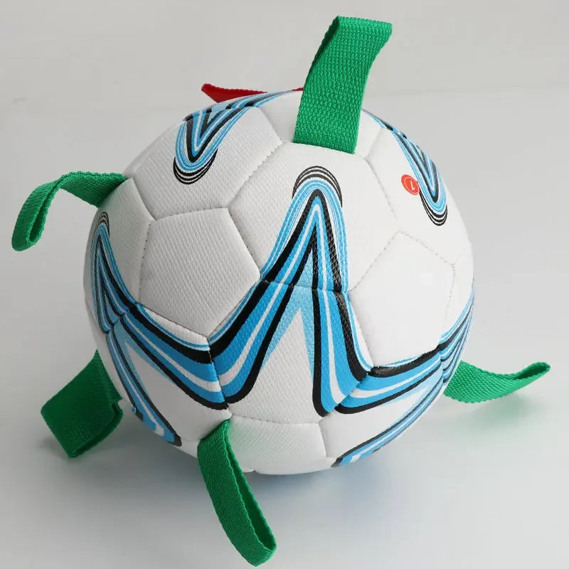 durable leather dog soccer ball toy | interactive tug, fetch & water play | exercise & training chew ball for small to large dogs | indoor & outdoor activity fun