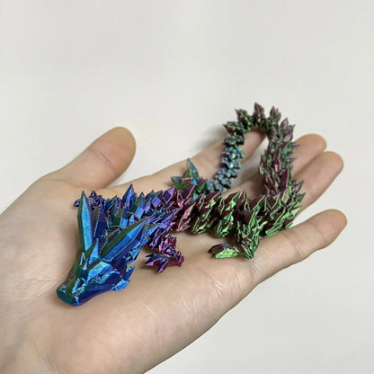 3D Printed Antistress Dragon Fidget Toy Rotatable Articulated 30cm Colors