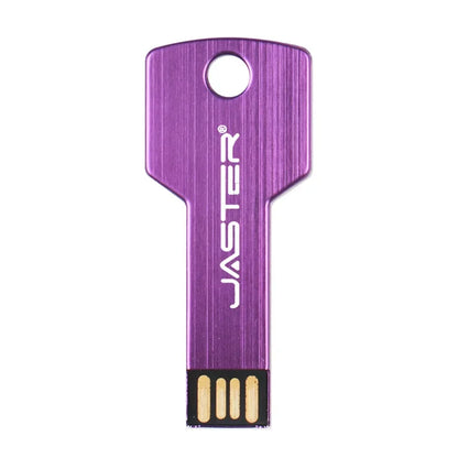 USB 2.0 Key Shape Flash Drive, Waterproof Metal Pen Drive, 4GB-64GB Memory Stick, Portable Data Storage for Business and Personal Use