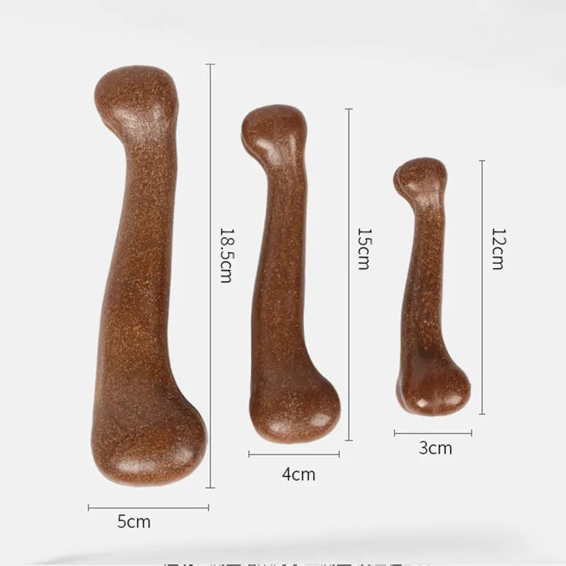 durable dog chew toy bone - strong plastic & bamboo mix for dental health, ideal for teething puppies, anxiety relief, interactive play & training, fits all dog sizes