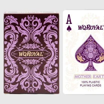 4 High-End Personalized PVC Playing Cards Mother Earth Custom Deck - Durable Customizable Poker Cards with Elegant Gaia Design for Gaming and Gifts