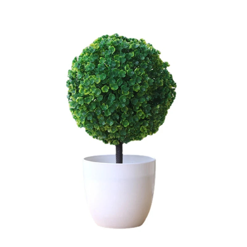 artificial bonsai tree decorative plant, plastic fake flowers with pot, desktop ornament for home, office, hotel, garden, anniversary, and exhibition use