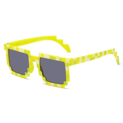 2021 New Fashion Sun Glasses Hot Sale Sunglasses Novelty Creeper Glasses Pixel Eyewear for Boys Girls Funny Mosaic Goggles Trendy Casual Style