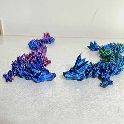 3D Printed Antistress Dragon Fidget Toy Rotatable Articulated 30cm Colors