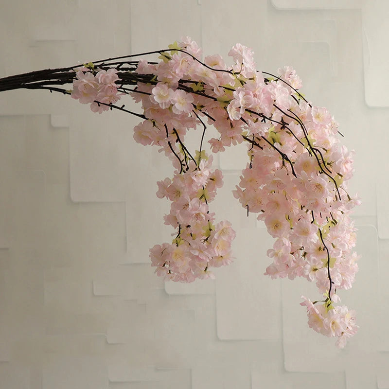 artificial cherry blossom branch, 80cm, silk cloth flowers for weddings, birthdays, parties, home and office decoration, indoor flower arrangement accessory