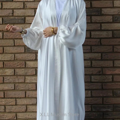 Prayer Clothes Women Satin Cardigan Robe Islamic Long-Sleeved Dress 2024 - Modest Fashion, Comfortable Fit, Ideal for Daily Wear and Special Occasions