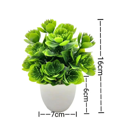 Artificial Plants in Plastic Pots - Realistic Greenery for Home, Office, Living Room, Bedroom, Outdoor Party Decor - Durable Flower Bonsai Style Ornament