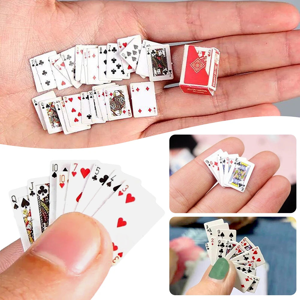 small mini pokers house portable poker chips clear playing cards family game - perfect for game nights, travel, parties, fun activities, and bonding time with friends and family
