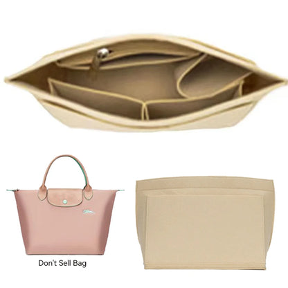 Felt Insert Bag Fits for Longchamp Handbag Felt Liner Bag Makeup Bag Support Travel Portable Purse Organizer Fit Various Bags