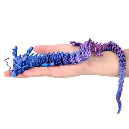 3D Printed Luminous Chinese Loong Flexible Dragon Figurine Home Decoration Gifts