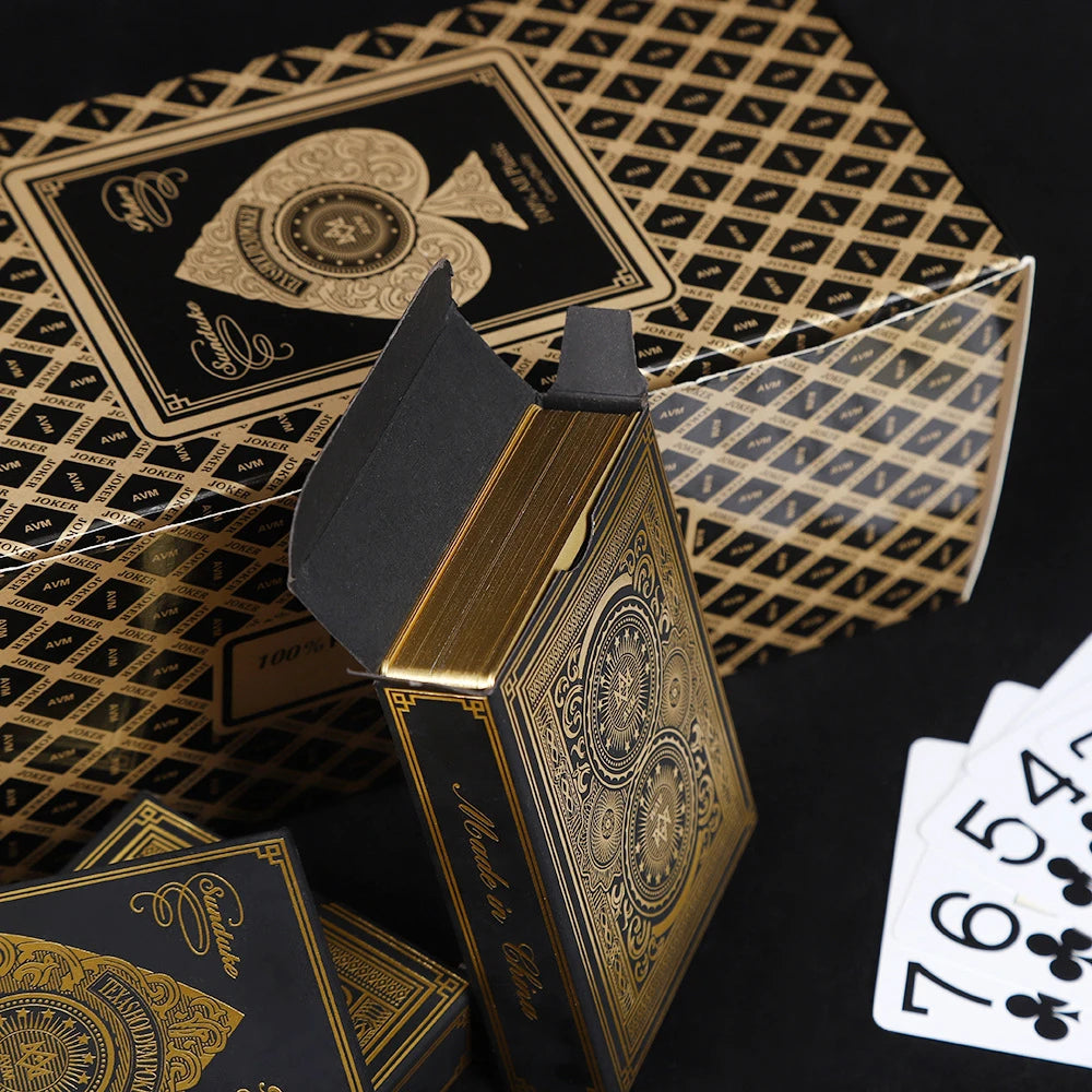 1pcs silver gold foil border playing cards washable pvc poker game 63x88mm - durable stylish deck for all card games, easy to clean, perfect for game night and parties