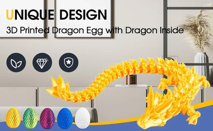 3D Printed Dragon Egg Gift Set Crystal Collectible Statue Home Decor