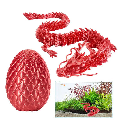 Crystal Dragon Action Figures 3D Printed Articulated Dragon With Egg Dinosaur Christmas Fidget Toy For Girls Kids Easter Basket