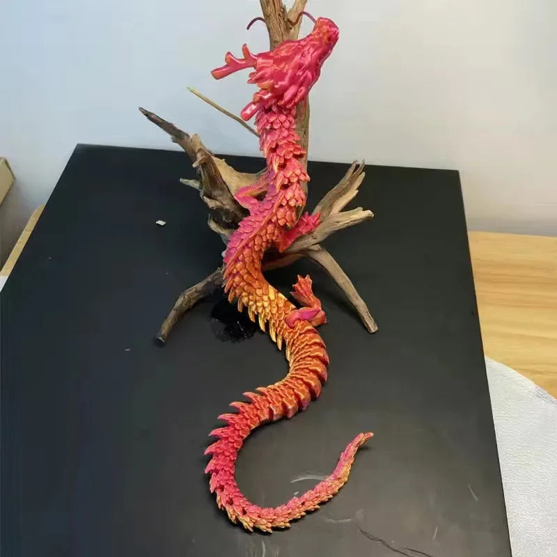 3d printed luminous chinese loong flexible dragon figurine home decoration gifts