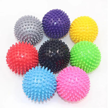 Set of 2 Spiky Massage Balls 7.5cm for Deep Tissue Acupressure, Reflexology, Stress Relief, Sensory Therapy, Unisex, PVC, Home & Portable Wellness Accessory