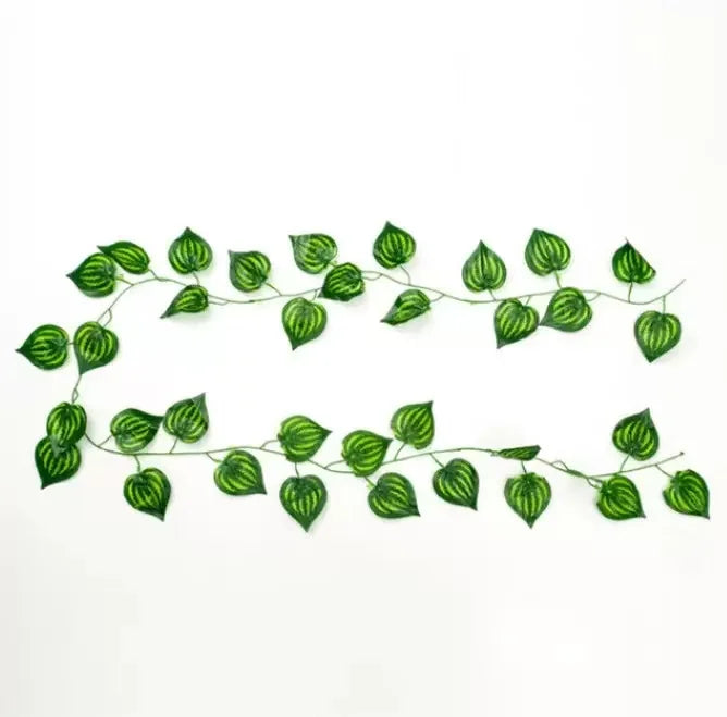 artificial green ivy leaf garland 2.1m, silk rattan hanging vine for wall decor, home and garden decoration, wedding party, outdoor exhibition, diy fake wreath leaves