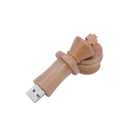 Chess-Themed USB Flash Drive 4GB to 128GB, Wooden Design, USB 2.0 Memory Stick for Business, Photography, Gifts, Wedding, Compatible with Windows Computers