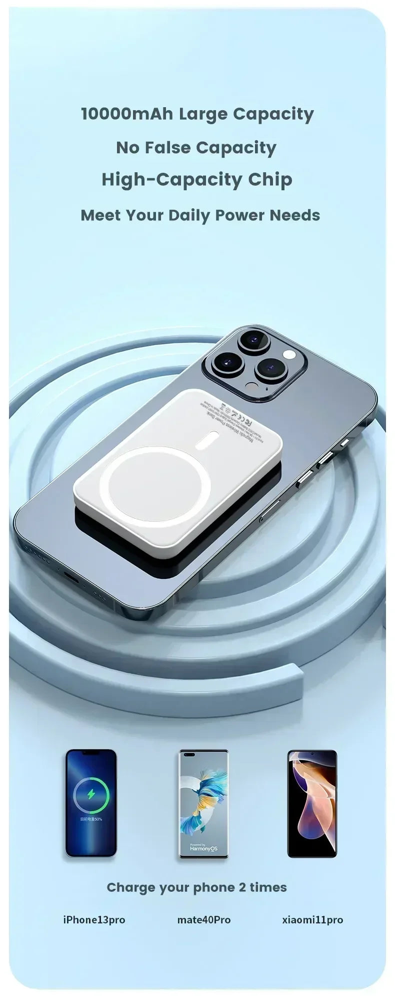 b0dnmm5l4v 50000mah portable wireless charger macsafe auxiliary backup external magnetic battery pack power bank for iphone 15 14 13