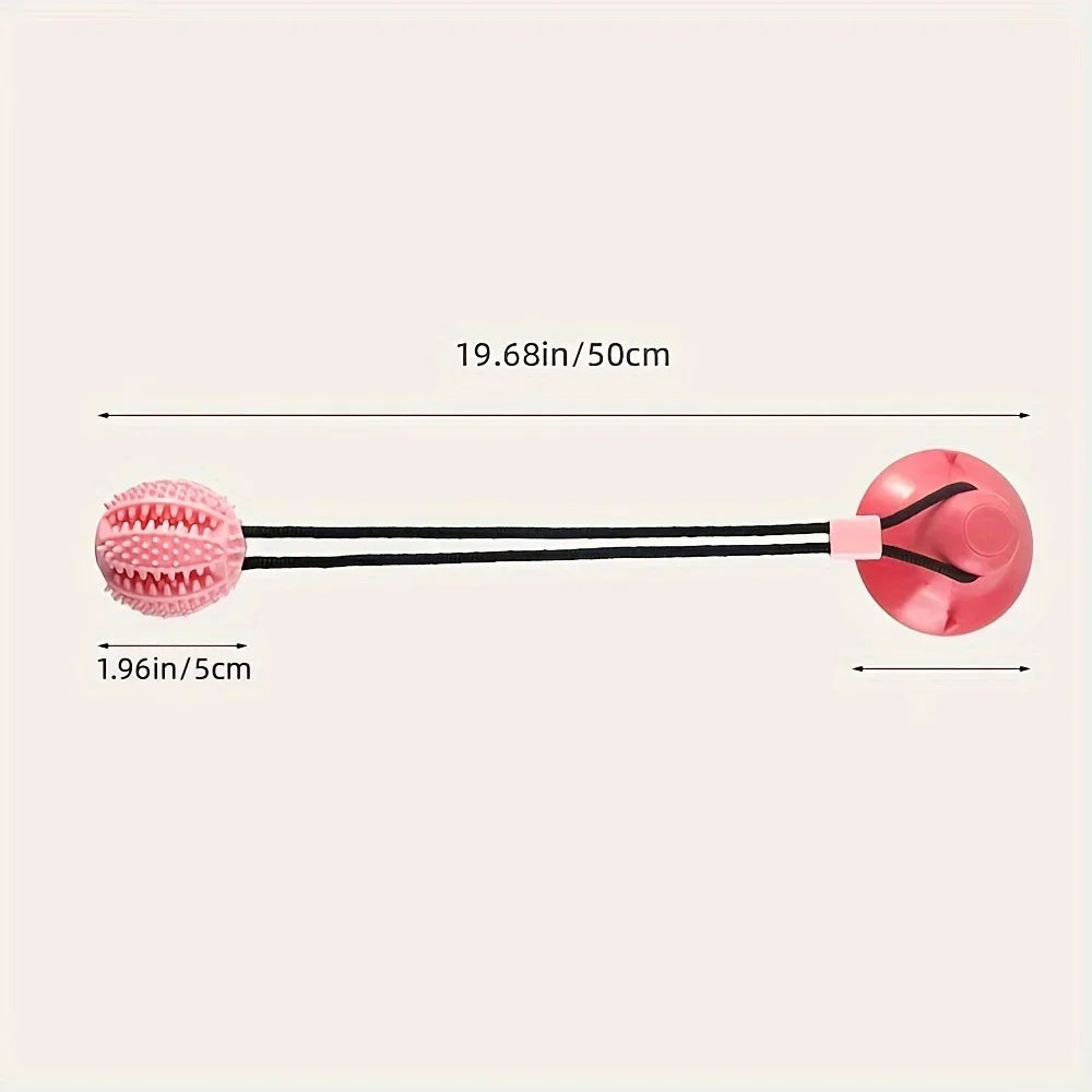 interactive dog chew toy with suction cup & sound | durable rubber puzzle ball for training, treat dispensing & tug-of-war | engaging play for indoor/outdoor fun, all sizes