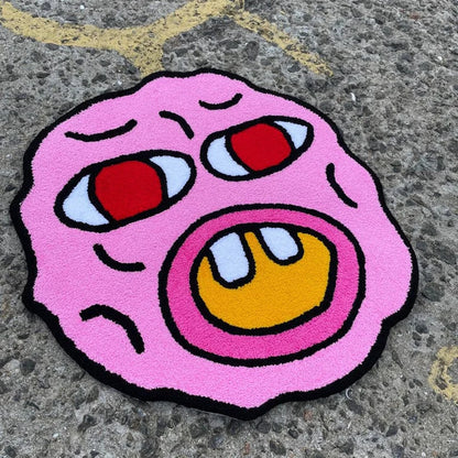 Cherry Bomb Anti-Slip Imitation Cashmere Rugs Plush Home Door Mat Smiley Pattern Printing Custom Living Room Decor