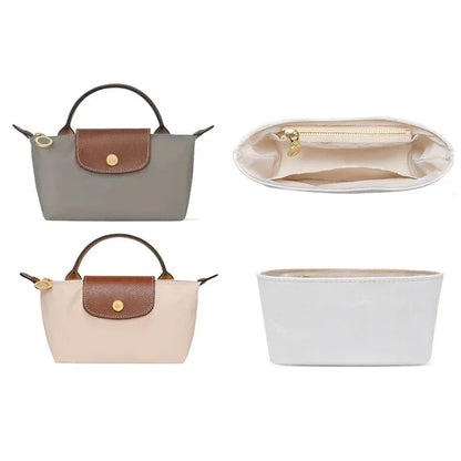 Lightweight Purse Organizer Insert for Longchamp Mini Original Series Bag Silk and DupontPaper Handbag Inner for Luxury Bags