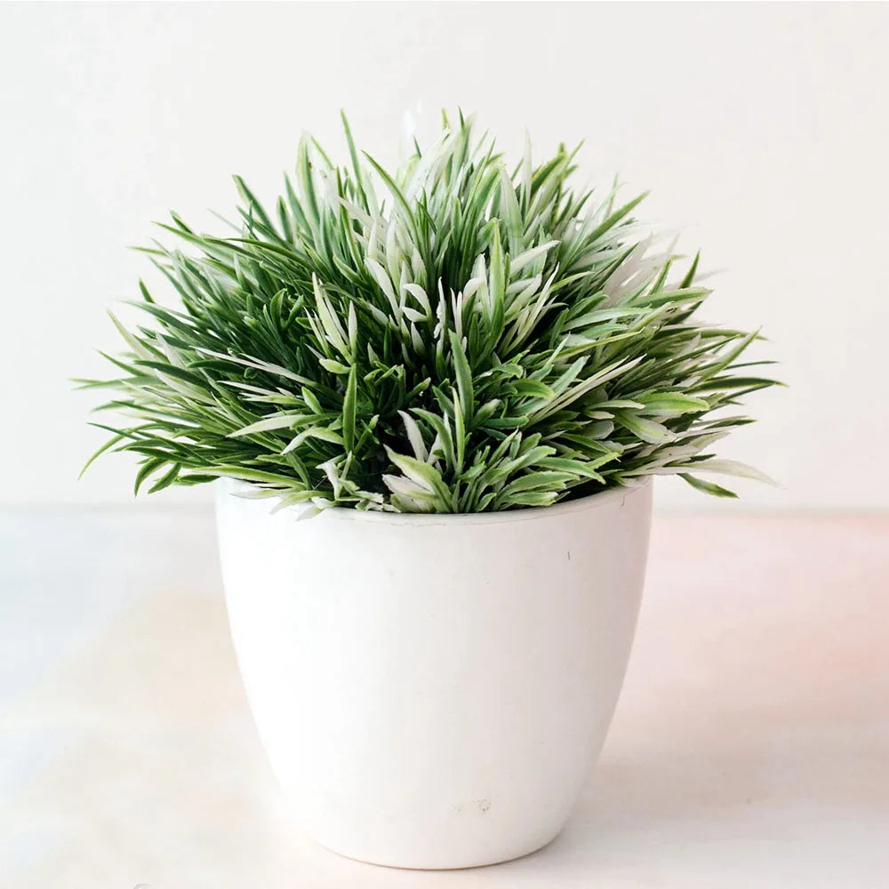 artificial bonsai green plant, plastic potted grass ball for home, office, party, festive desktop decoration, ideal for outdoor anniversaries and exhibitions
