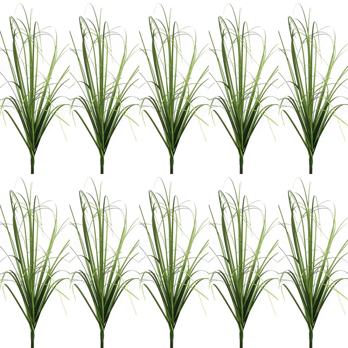 artificial green grass bush set - pvc material, 10 piece decorative faux reeds for home, outdoor, and exhibition use, perfect for floor display and simulated grasslands