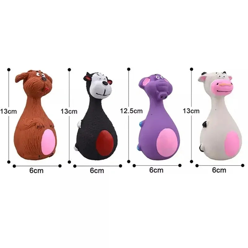 latex animal-shaped squeaky dog toy - durable, bite-resistant, fun pet play for small to large dogs, ideal for chewing and engaging playtime activities