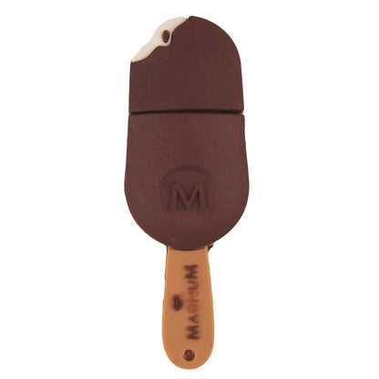 Whimsical Cartoon Ice Cream USB Flash Drive 128GB/64GB/32GB in Chocolate Design, Perfect for Kids’ Gifts, Photography, Business or Wedding, Portable Silicone Memory Stick