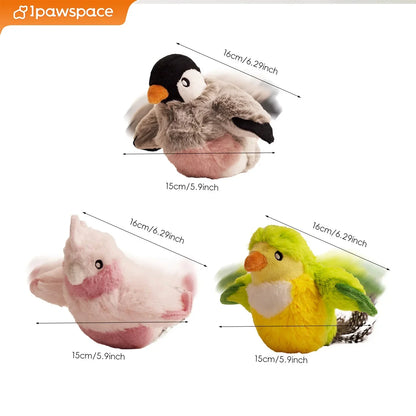 Interactive Cat Toy with Rechargeable Battery, Feather and Chirping Features, Touch Activated, Durable Play, Engaging for Kittens and Adults, Pet Entertainment Accessory