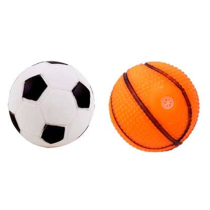 Squeaky Rubber Dog Ball Toy, Durable 6cm Chew Toy for Puppies & Small Dogs, Interactive Plastic Fetch Ball, Ideal for Training & Reducing Pet Boredom