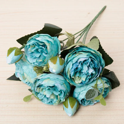 Silk Peony Rose Artificial Flower Bouquet for Wedding, Home Decor, Bridal Props, Indoor Events, Gift Arrangement, Photography Backdrop, Versatile Floral Accent