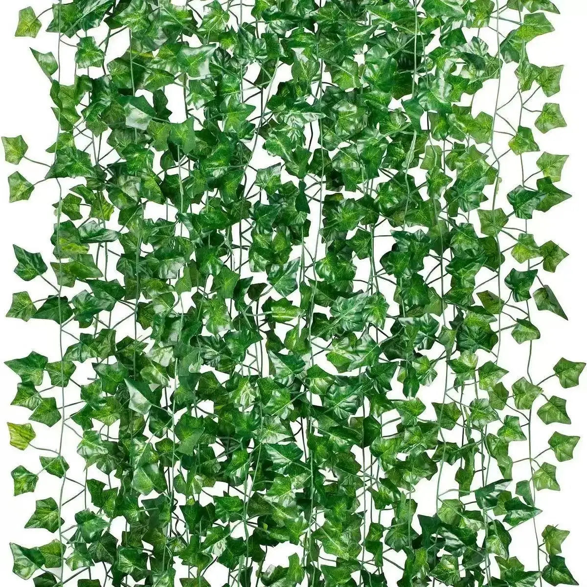 artificial green ivy leaf garland 2.1m, silk rattan hanging vine for wall decor, home and garden decoration, wedding party, outdoor exhibition, diy fake wreath leaves