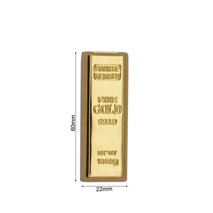 Gold Bar USB Flash Drive, Metal Pen Drive 4GB to 128GB, USB 2.0 Memory Stick for Gift, Photography, Business, Wedding Storage Solutions