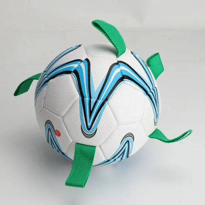 Durable Leather Dog Soccer Ball Toy | Interactive Tug, Fetch & Water Play | Exercise & Training Chew Ball for Small to Large Dogs | Indoor & Outdoor Activity Fun