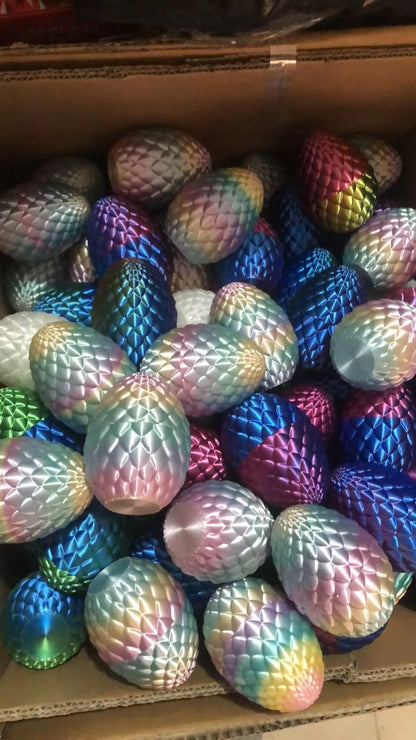 3D Printed Dragon Egg with Dragon Full Articulated Dragon Modle Movable Rotatable Articulated Desktop Ornament Kid Toy