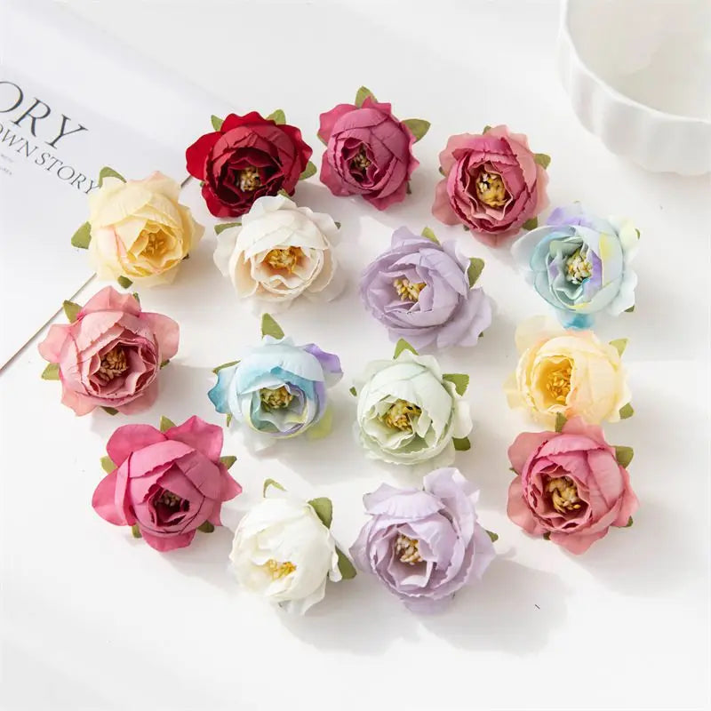 artificial silk peony flower heads 40/80pcs for diy wedding decor, home vase arrangement, bridal wreaths, party centrepieces, baby shower, indoor decorations