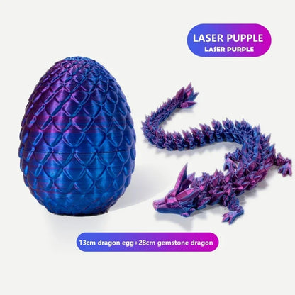 30cm 3D Printed Dragon in 13cm Egg Crystal Dragon Figurine for Kids 6+