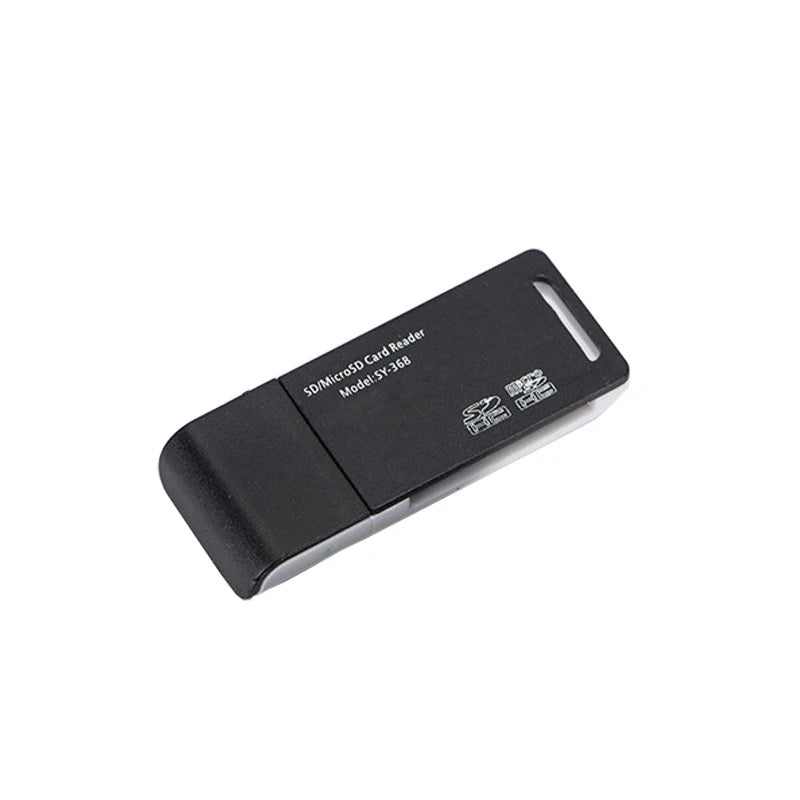 usb 2.0 tf micro sd card reader adapter for high-speed data transfer, compatible with computers, notebooks, laptops, supports usb disk writing with dual port design