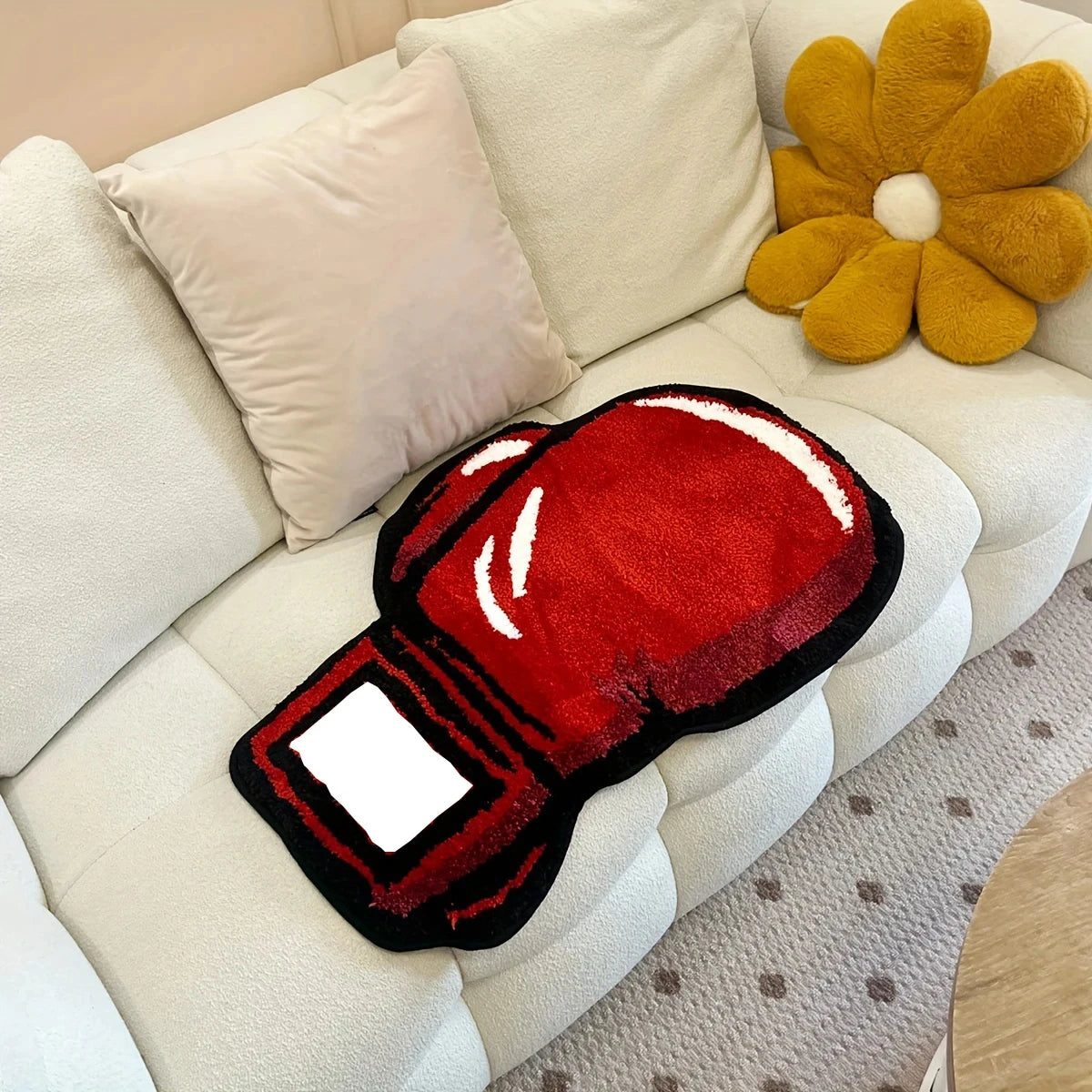 red boxing gloves tufted rugs soft fluffy tiger print rug non-slip absorbent bathroom floor mat room decor home essential