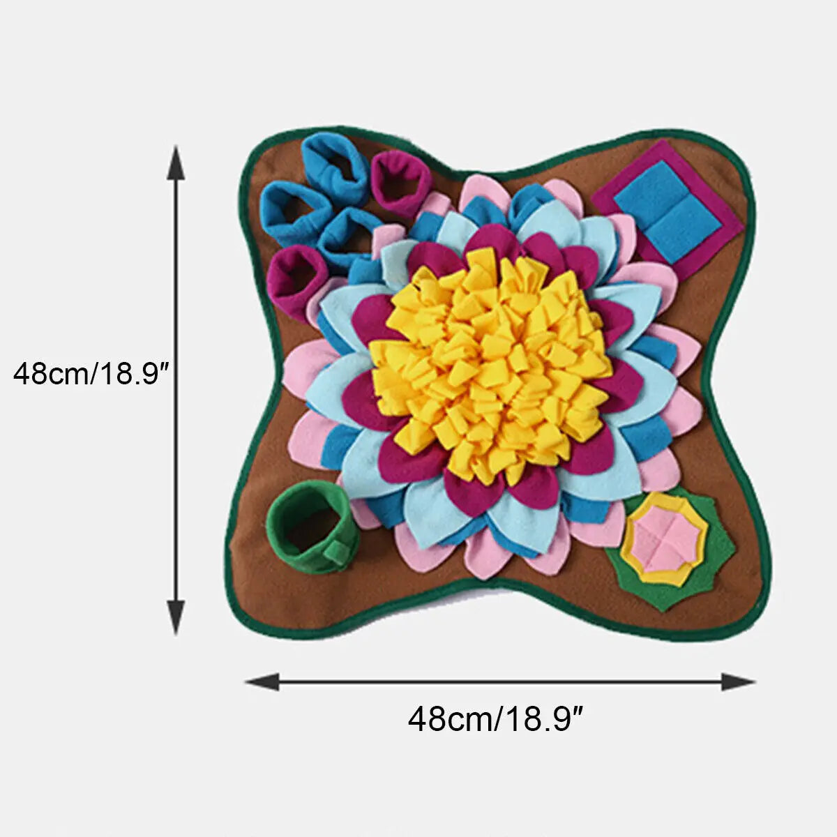interactive pet snuffle mat for dogs and cats, fleece feeding blanket, anti-choking feature, mental stimulation, slow feeder training toy, enrichment activity pad