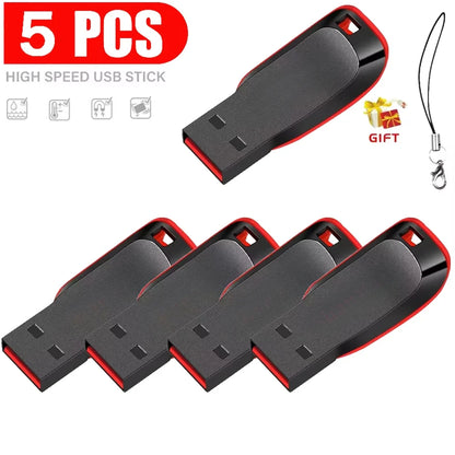 5PCS/LOT High Speed Genuine USB Flash Drive 128GB Black Pen Drive Free Keychain 64GB Memory Stick 32GB Business Gift 16GB Perfect for Storage and Transfer