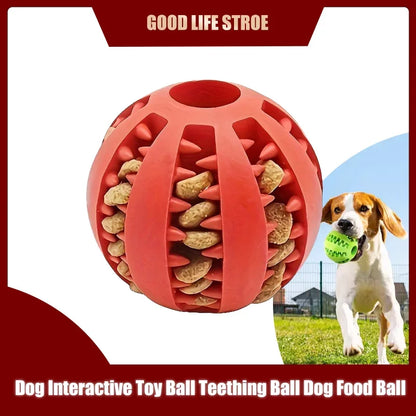 Interactive Rubber Dog Toy Ball - Non-Toxic, Bite & Chew Resistant - Cleans Teeth, Dispenses Treats - Durable Training & Play Accessory for Small Dogs