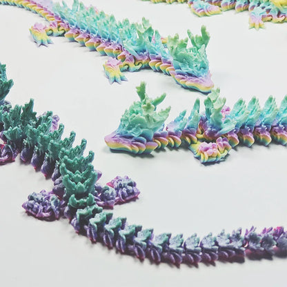 3D Printed Crystal Dragon Fidget Toy Cherry Blossom Decor Gift for Boys 2025