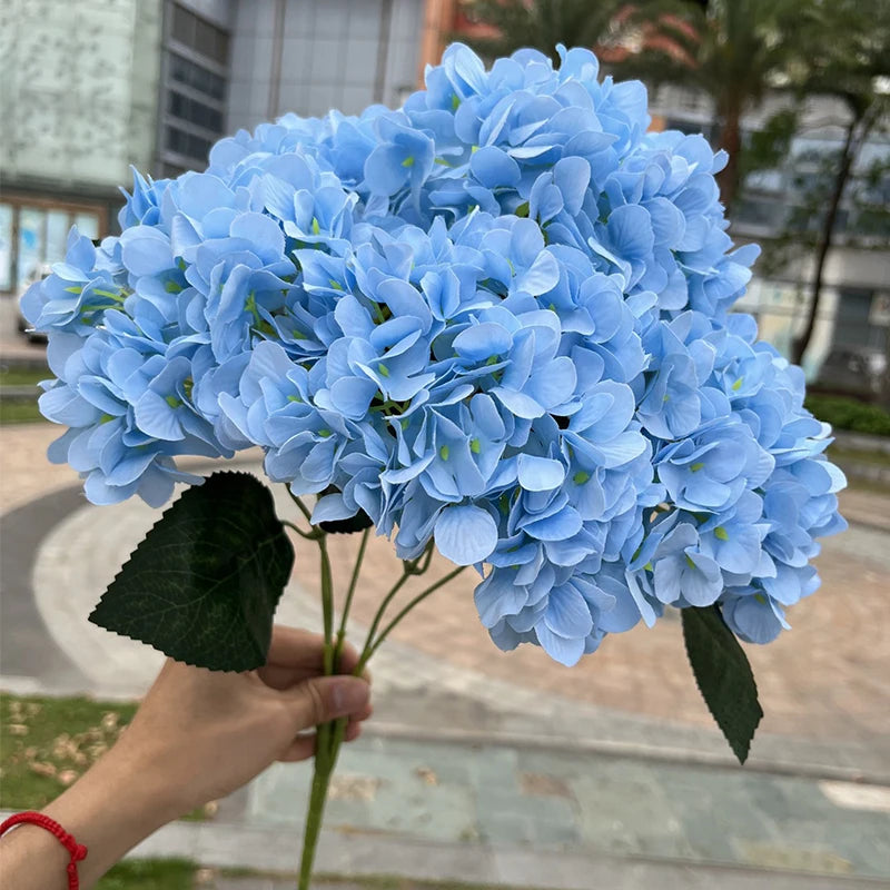 silk hydrangea bouquet artificial flowers for wedding, home decor, diy floral arrangement, bridal baby shower, indoor party decoration, large size
